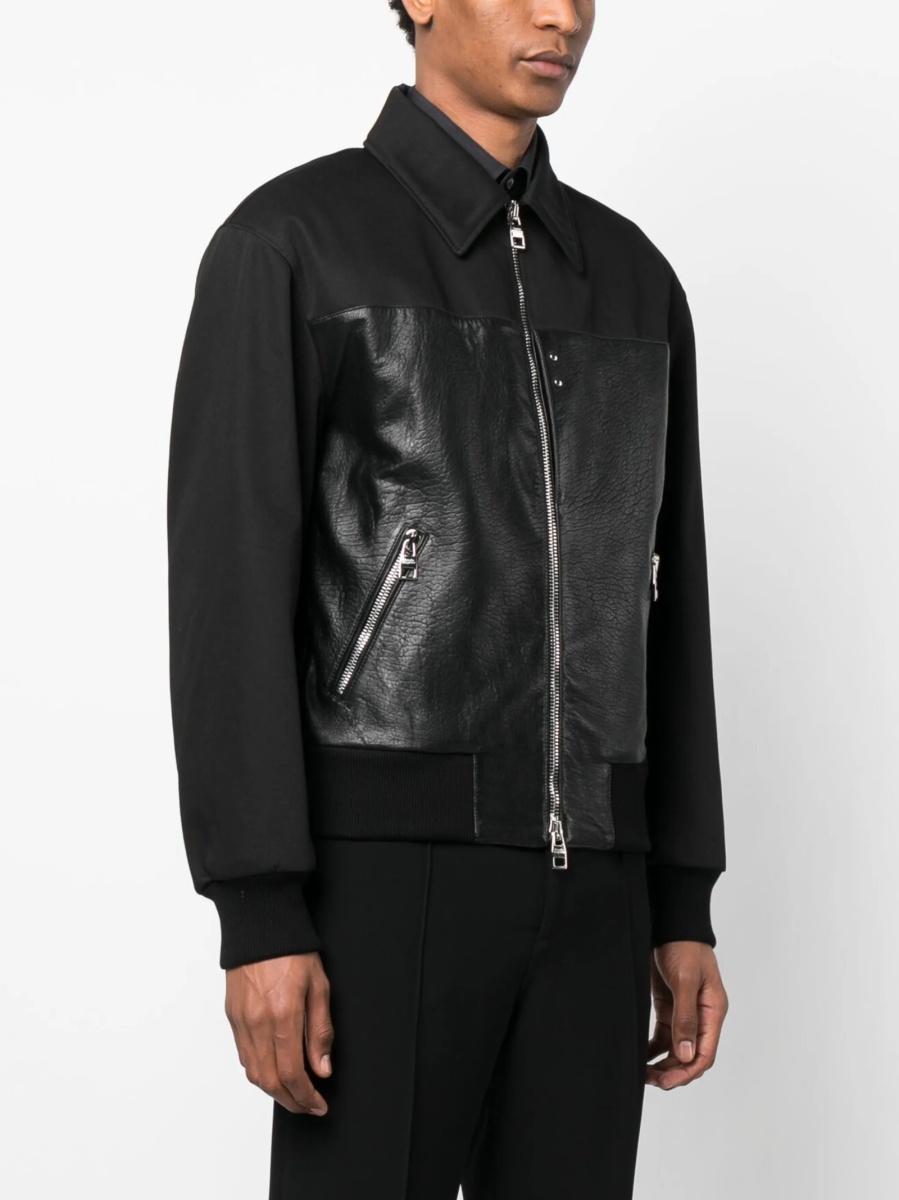 Bomber jacket Alexander McQueen neagra din piele - Img 3