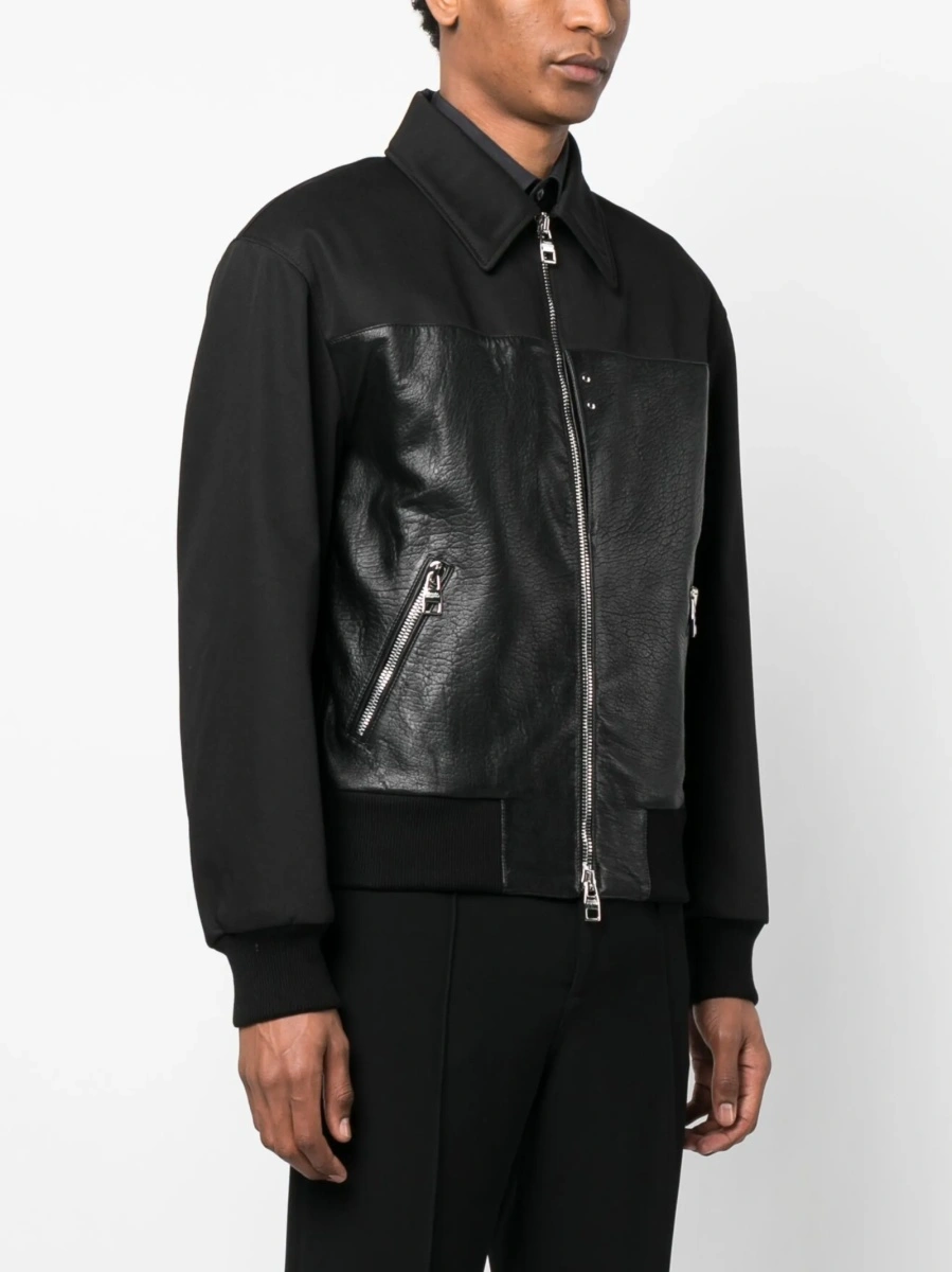 Bomber jacket Alexander McQueen neagra din piele - Img 3