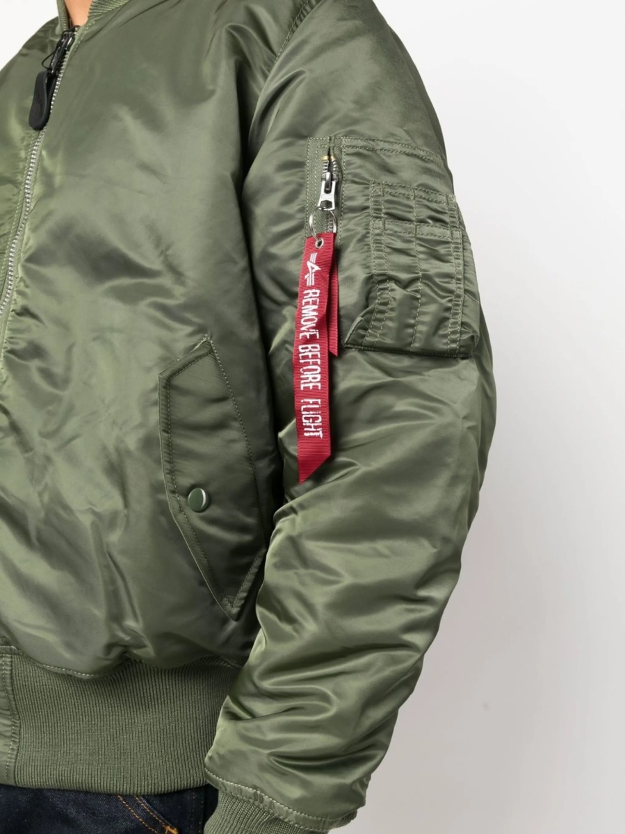 Bomber jacket Alpha Industries verde din nylon - Img 5