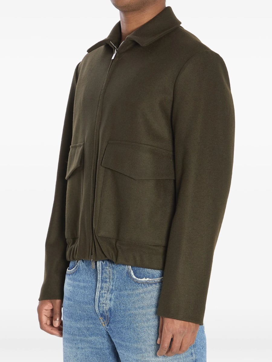 Bomber jacket BARENA verde din lana si poliamida - Img 2