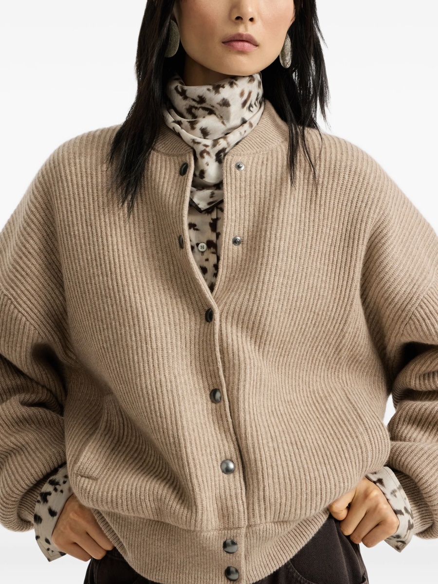 Bomber jacket Brunello Cucinelli neutra din casmir - Img 5