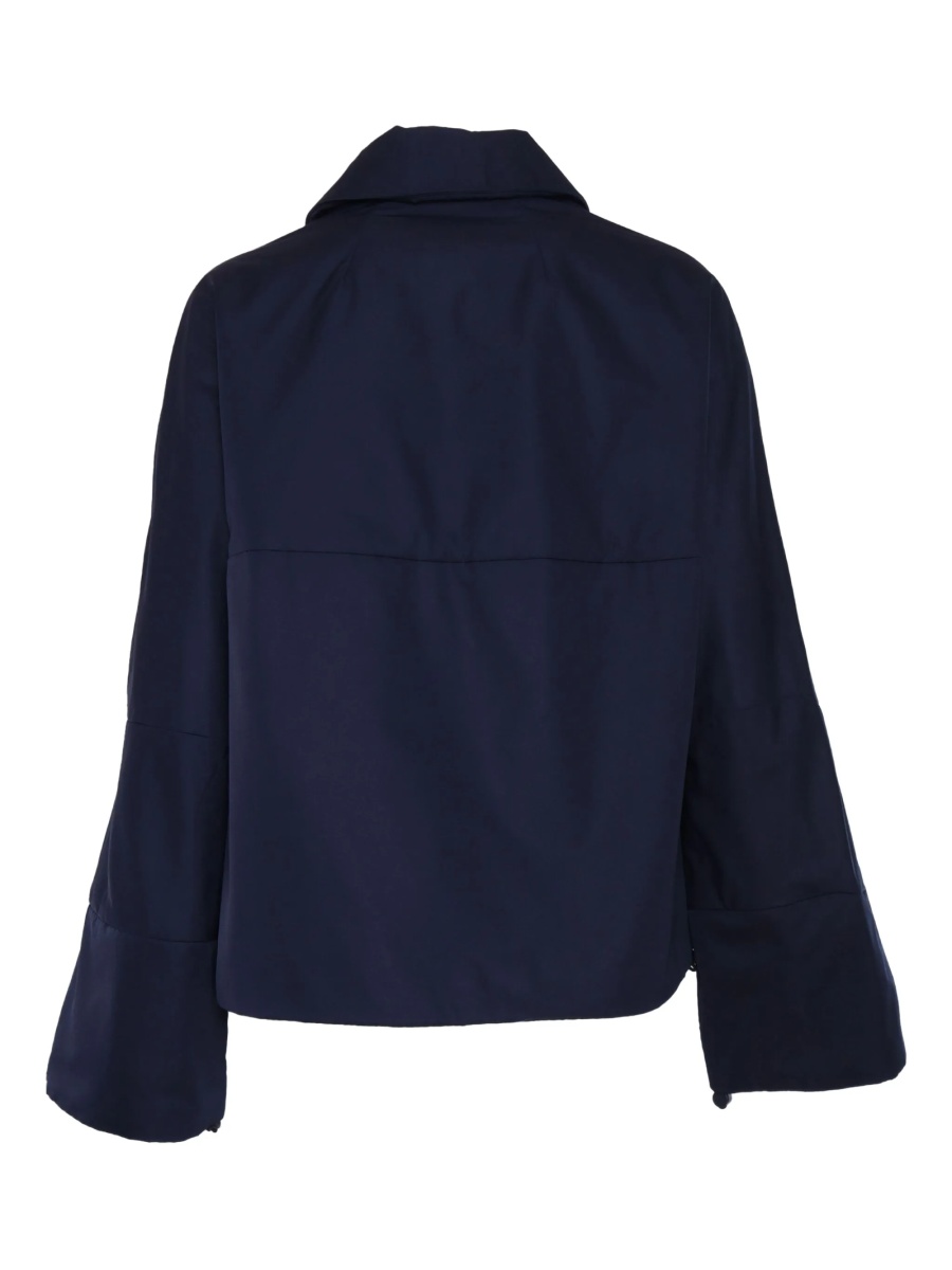 Bomber jacket DUNO albastra din polyester si matase - Img 2