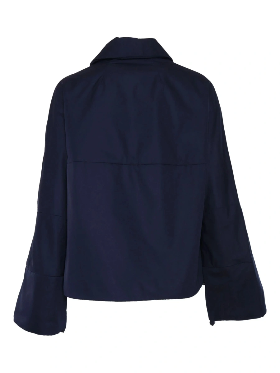 Bomber jacket DUNO albastra din polyester si matase - Img 2