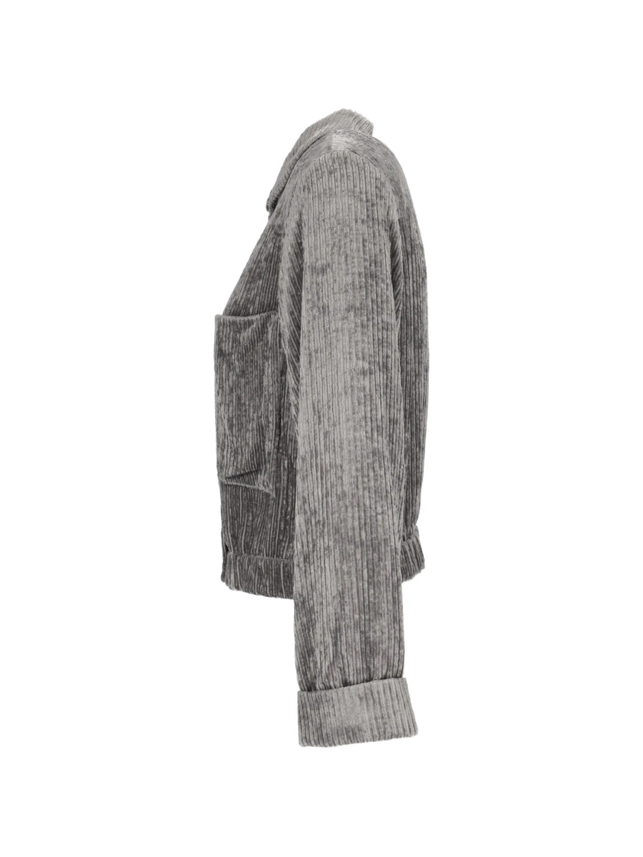 Bomber jacket Emporio Armani gri din vascoza - Img 2