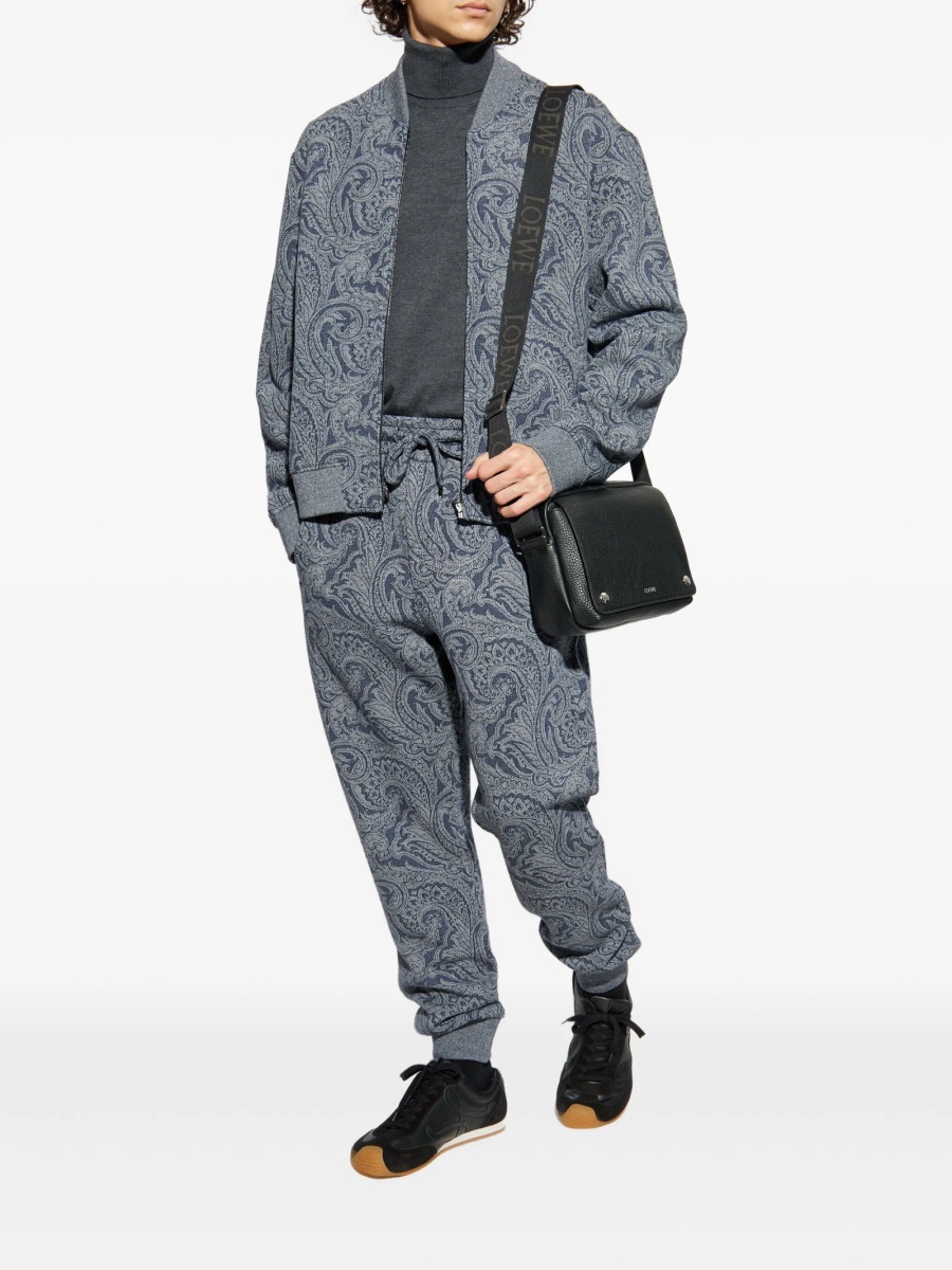 Bomber jacket ETRO albastra din vascoza si poliamida - Img 2
