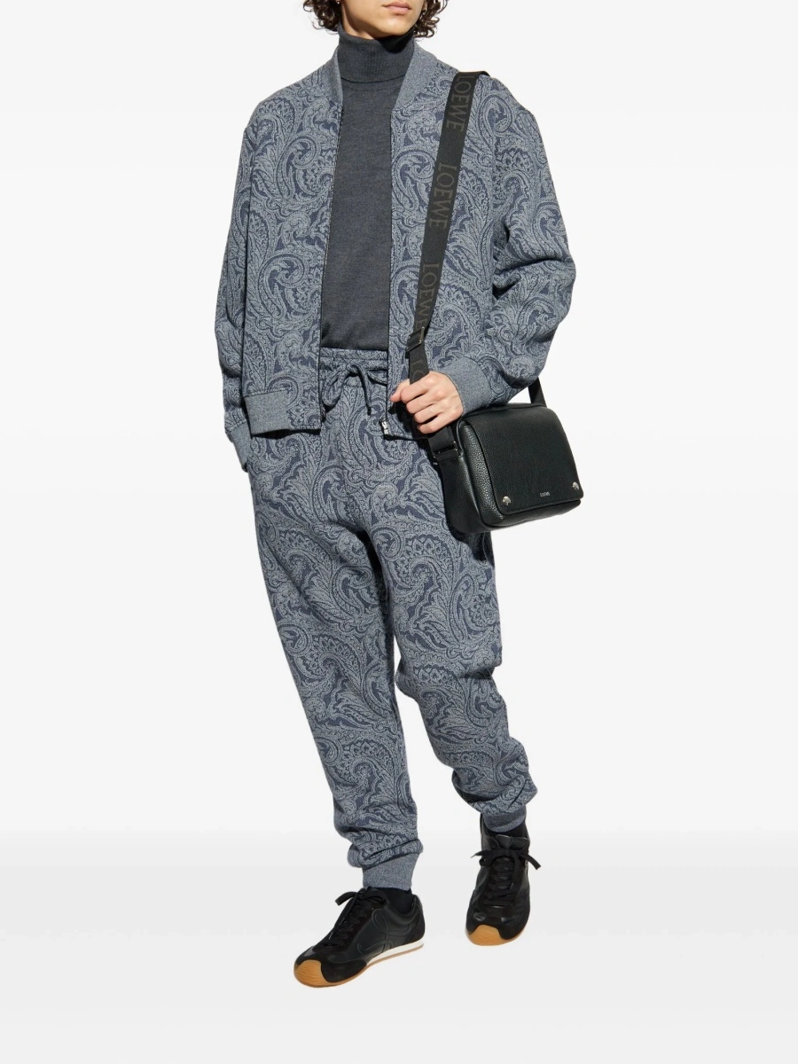 Bomber jacket ETRO albastra din vascoza si poliamida - Img 2