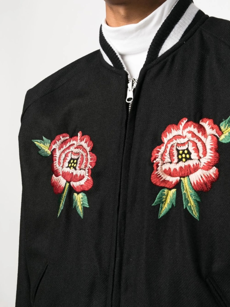 Bomber jacket Kenzo neagra din raion si polyester - Img 5