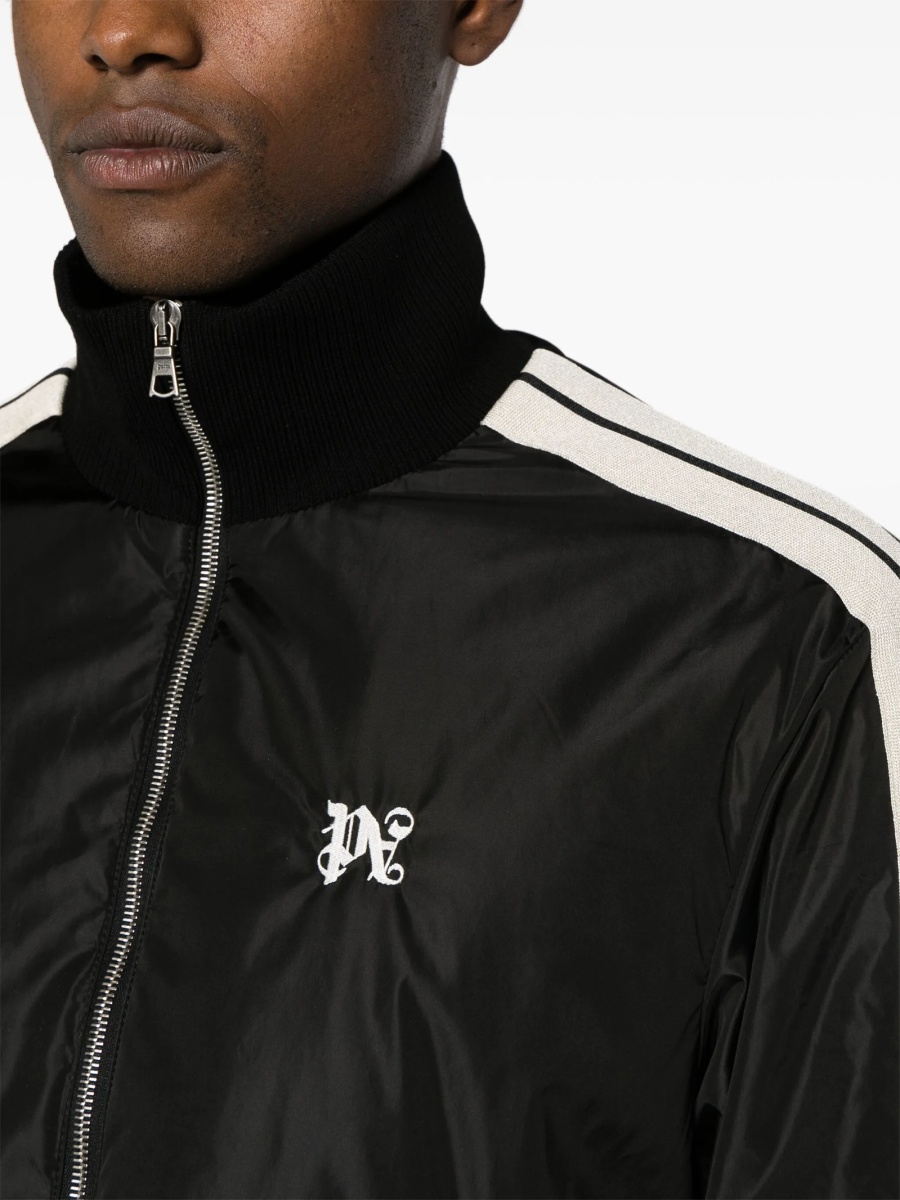 Bomber jacket Palm Angels track neagra din spandex/elastan si bumbac - Img 5