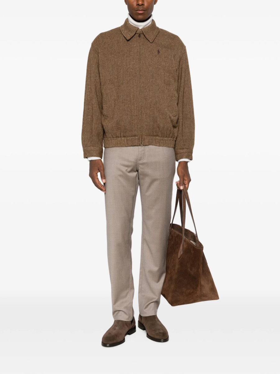 Bomber jacket Ralph Lauren maro din lana - Img 2