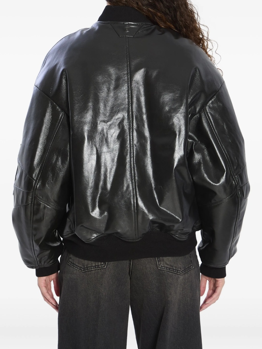 Bomber jacket Salvatore Santoro neagra din piele - Img 4