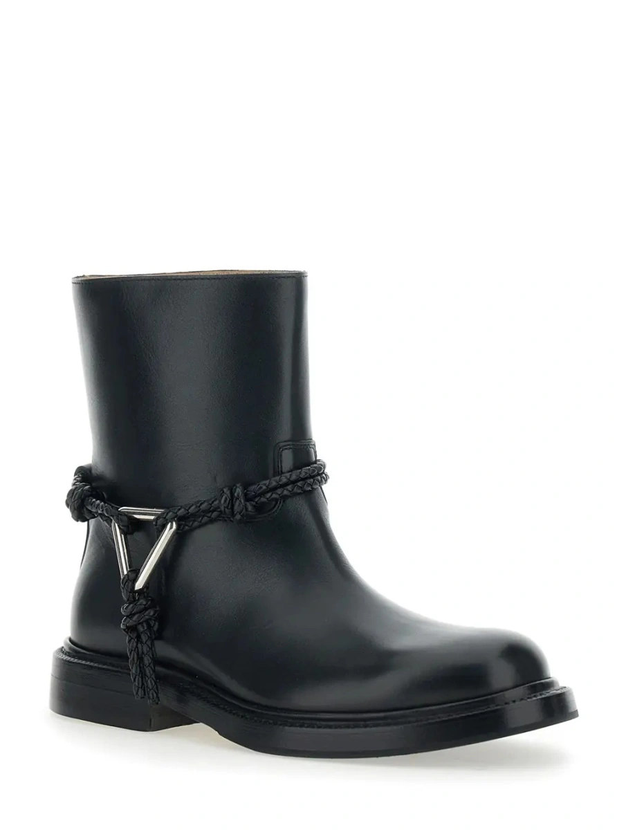 Botine Bottega Veneta negre din piele - Img 2