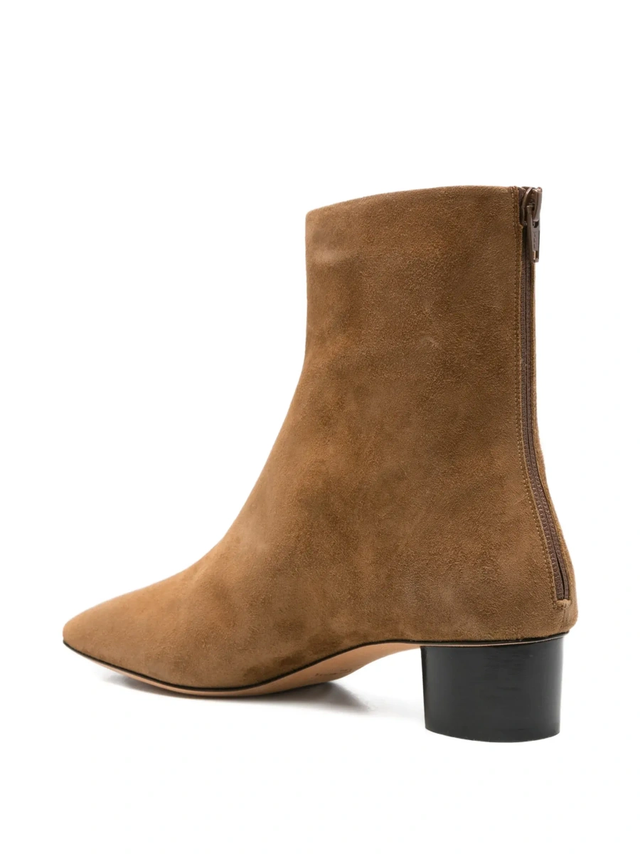 Botine 'Carole' Brown Ankle Boots with Medium Block Heel in Suede for Women - Img 6
