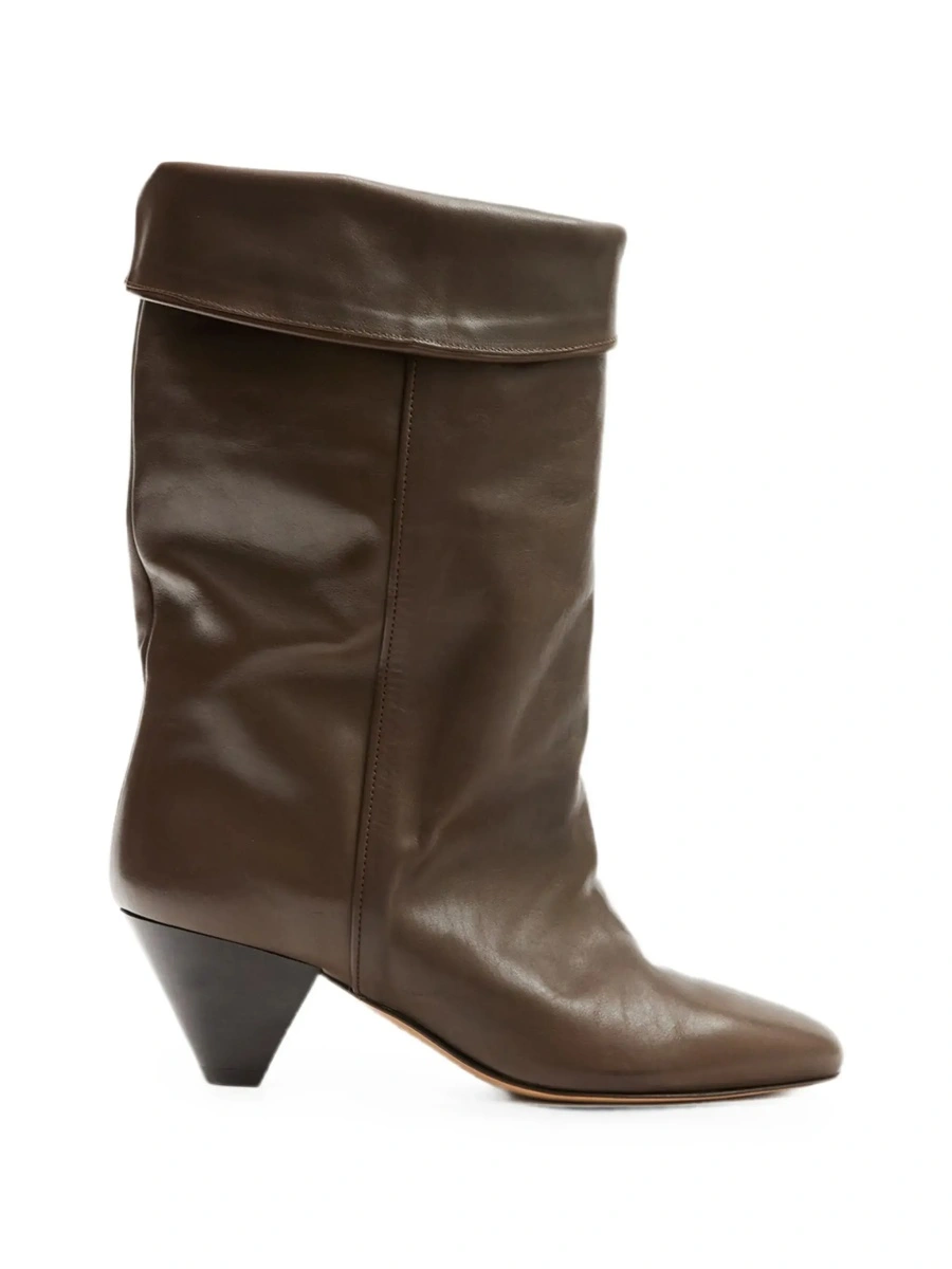 Botine Isabel Marant maro din piele - Img 8