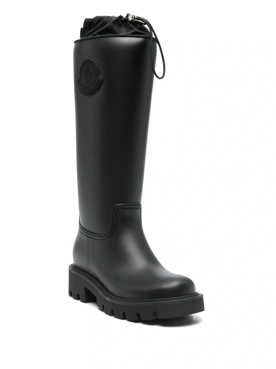 Botine Moncler negre din material textil - Img 5