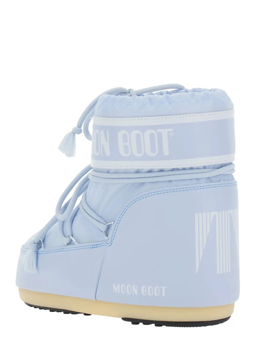 Botine Moon Boot albastre din material textil - Img 3