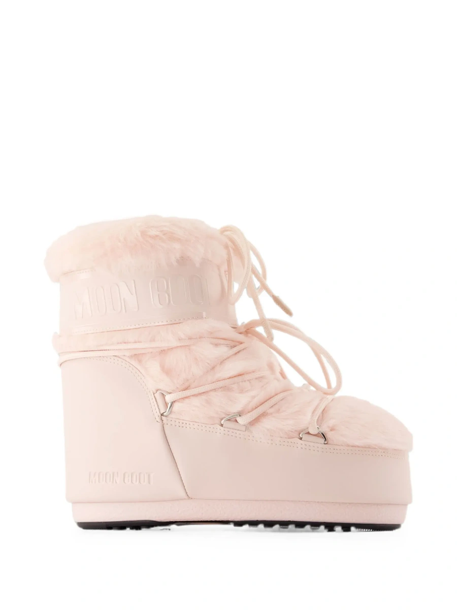 Botine Moon Boot roz din material tehnic si blana ecologica - Img 6