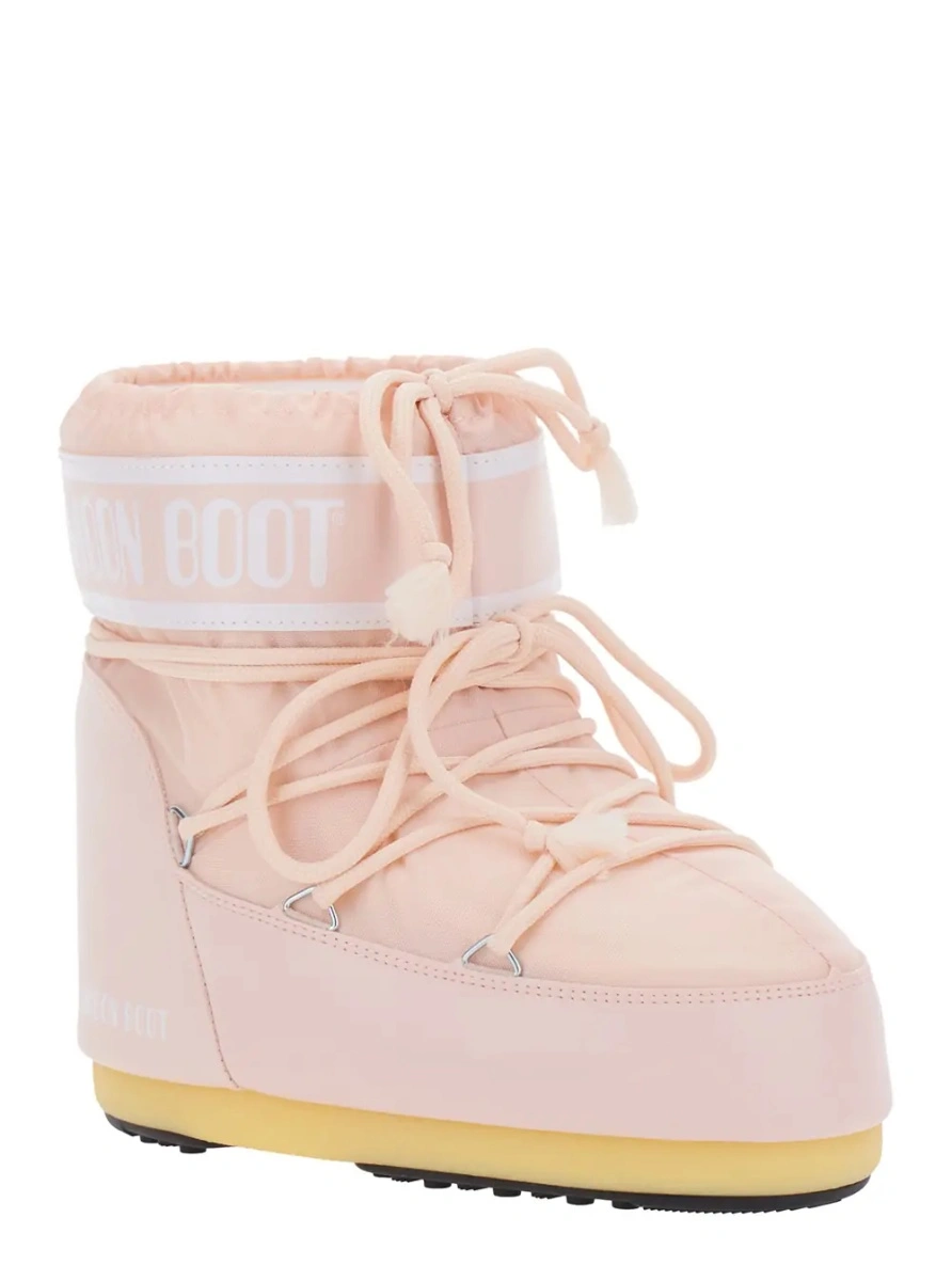 Botine Moon Boot roz din material textil tehnic - Img 2