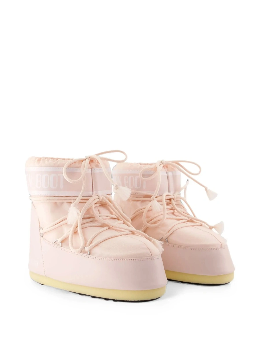 Botine Moon Boot roz din material textil tehnic - Img 5