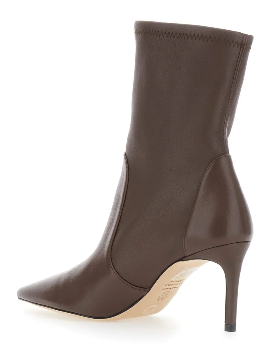 Botine 'Stuart Power' Brown Ankle Boots with High Heel and Pointed Toe in Leather for Women - Img 3