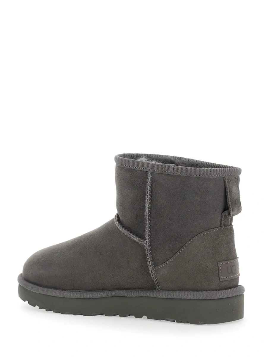 Botine UGG 'Classic Mini' gri din piele intoarsa - Img 3