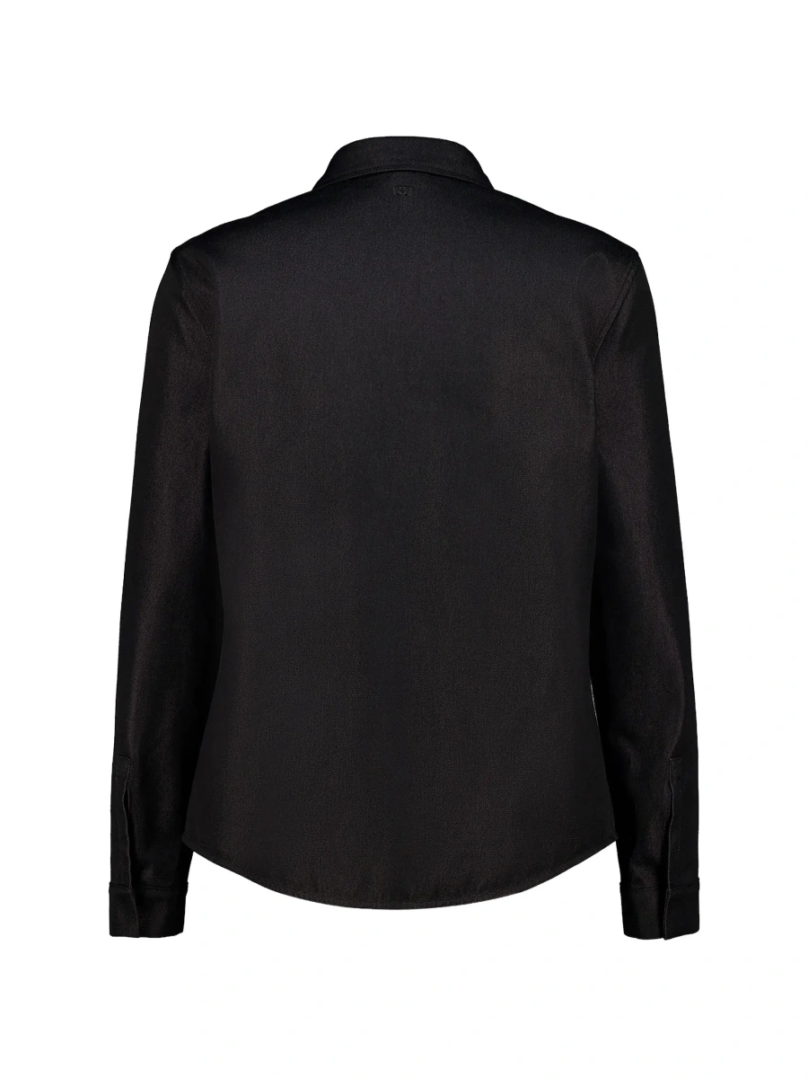 Camasa Black Shirt with pointed collar and tone-on-tone GG logo on the back in Denim for Men - Img 4