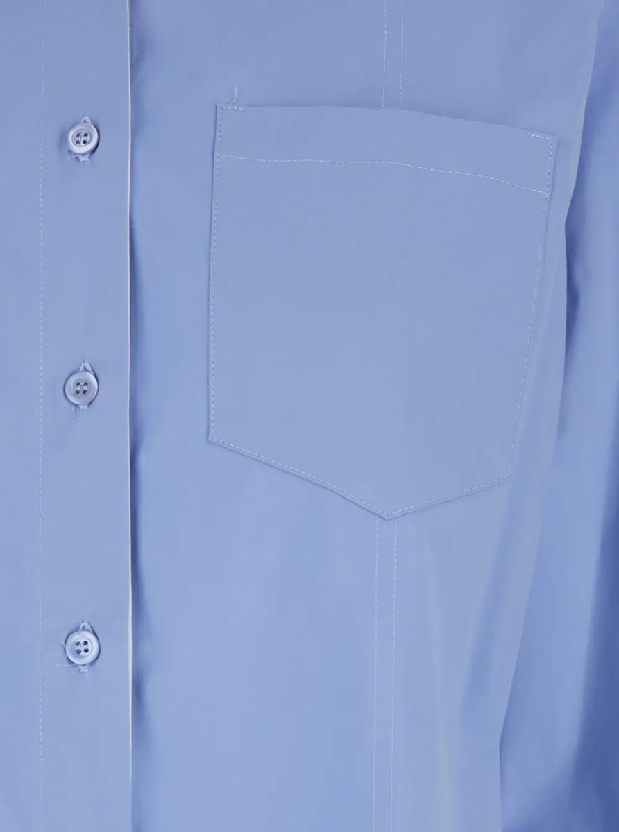 Camasa Blue Stretch Cotton Classic Collar Shirt for Women - Img 3