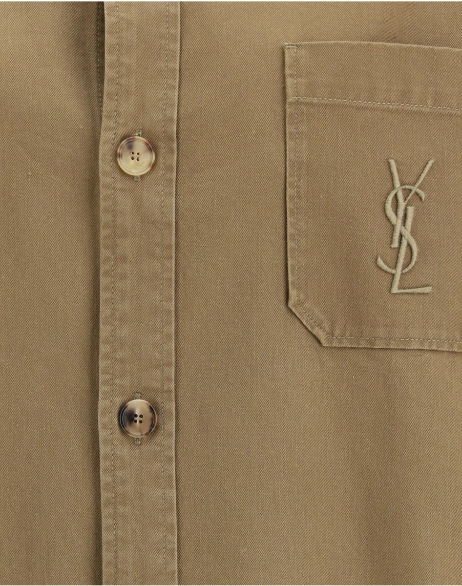 Camasa casual Cassandre Overshirt in cotton and linen gabardine - Img 3