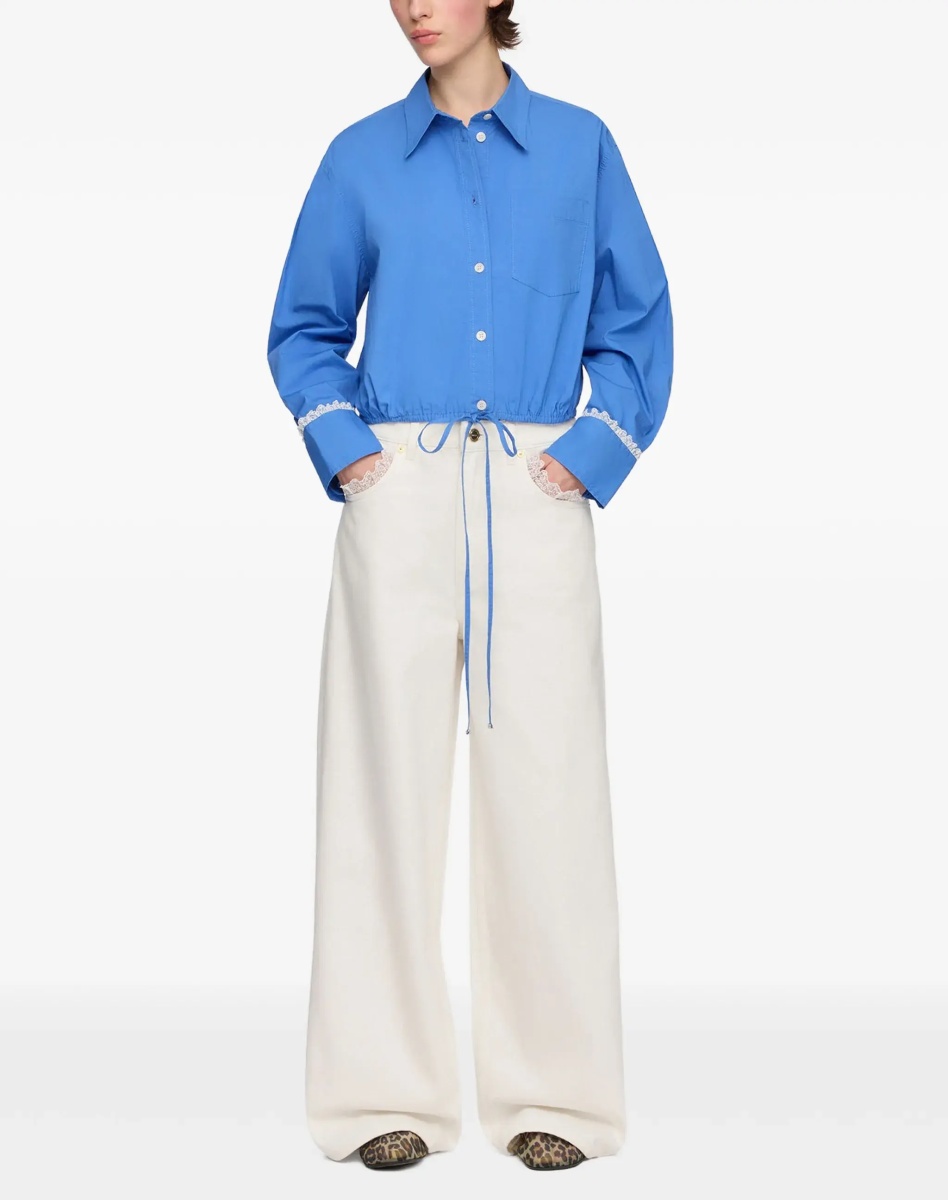 Camasa casual Cotton Shirt with lace details - Img 4