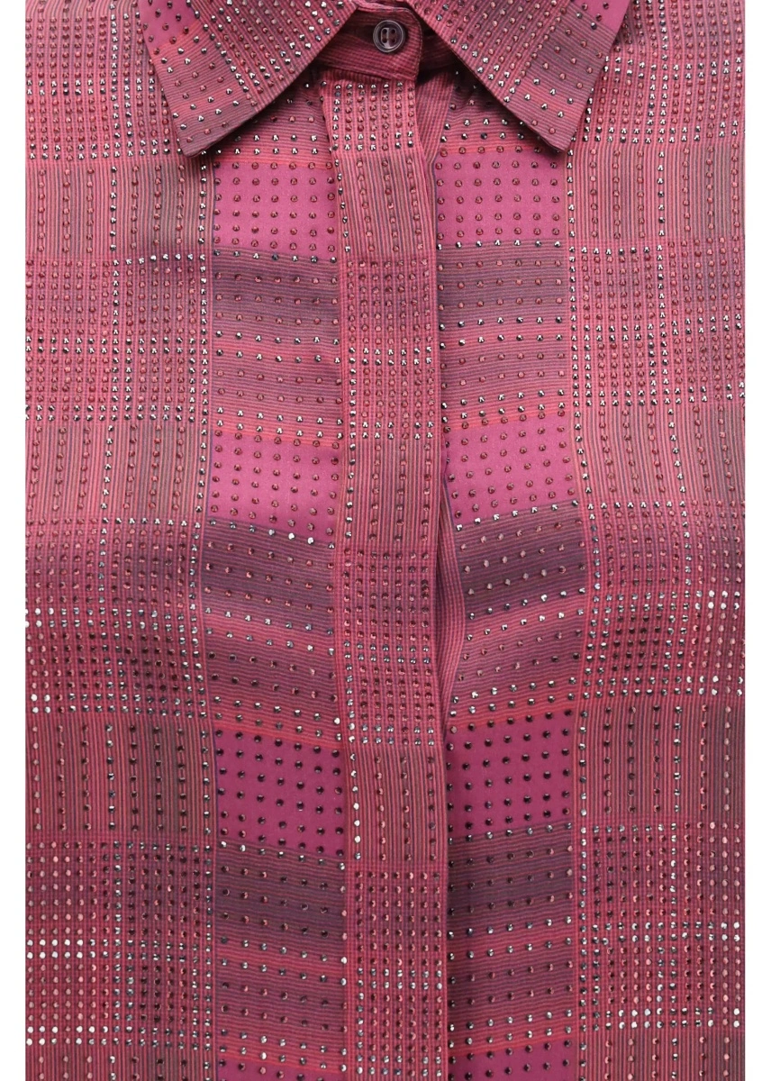 Camasa casual Crystal check satin Shirt - Img 3