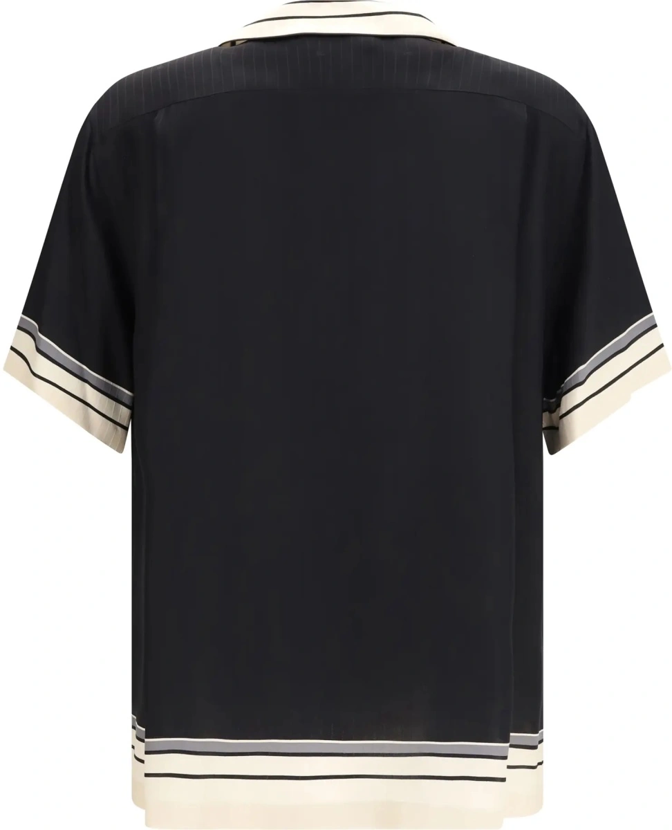 Camasa casual Hawaii Shirt with logo and striped print - Img 2