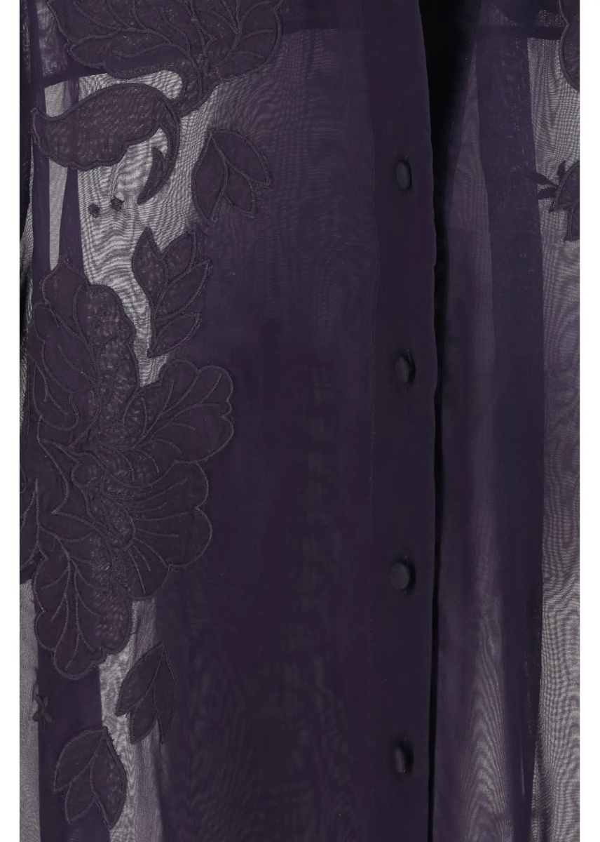 Camasa casual Organza Shirt with floral embroidery - Img 3