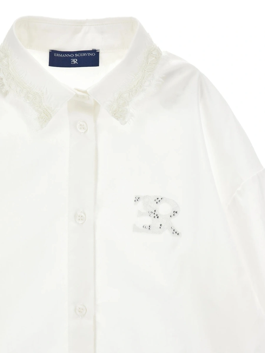 Camasa Ermanno Scervino Kids alba din bumbac - Img 3