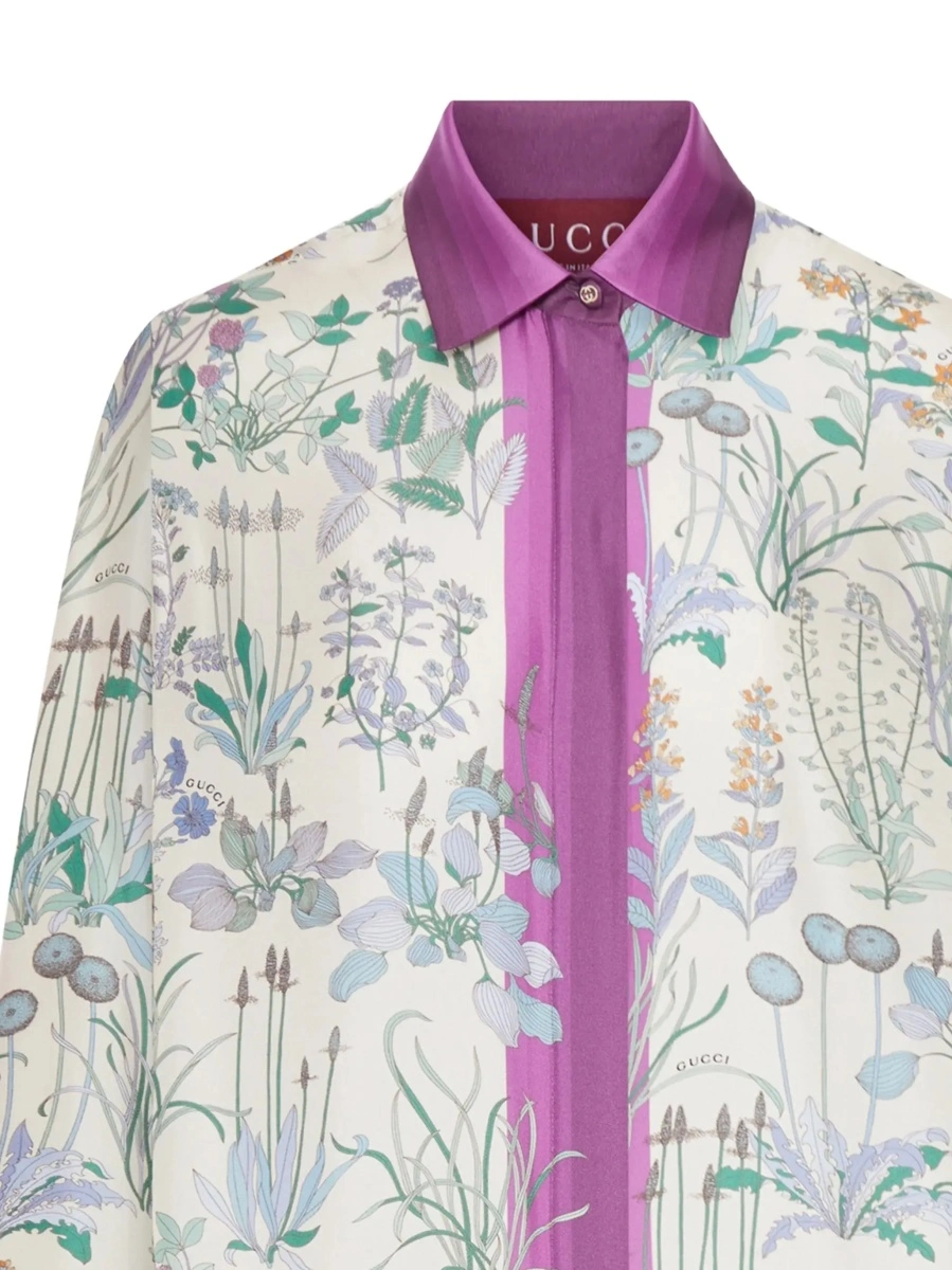 Camasa Gucci multicolora din matase - Img 4
