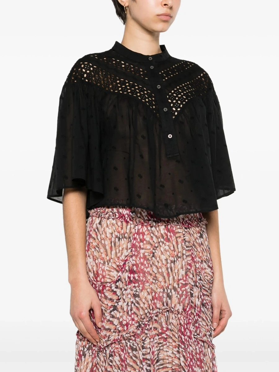 Camasa Isabel Marant neagra din bumbac organic - Img 3