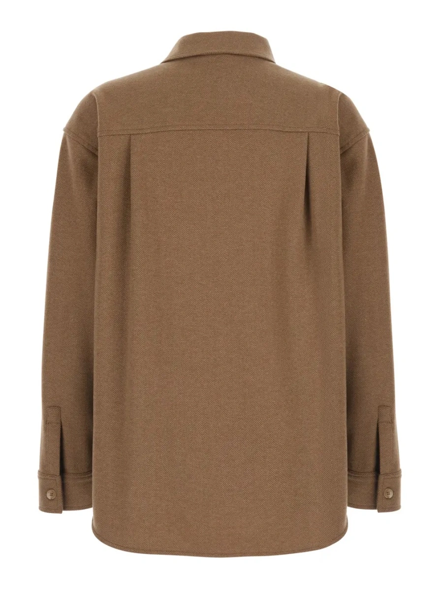 Camasa LADINO Shirt with collar and long sleeves in Tech Fabric beige for women - Img 2