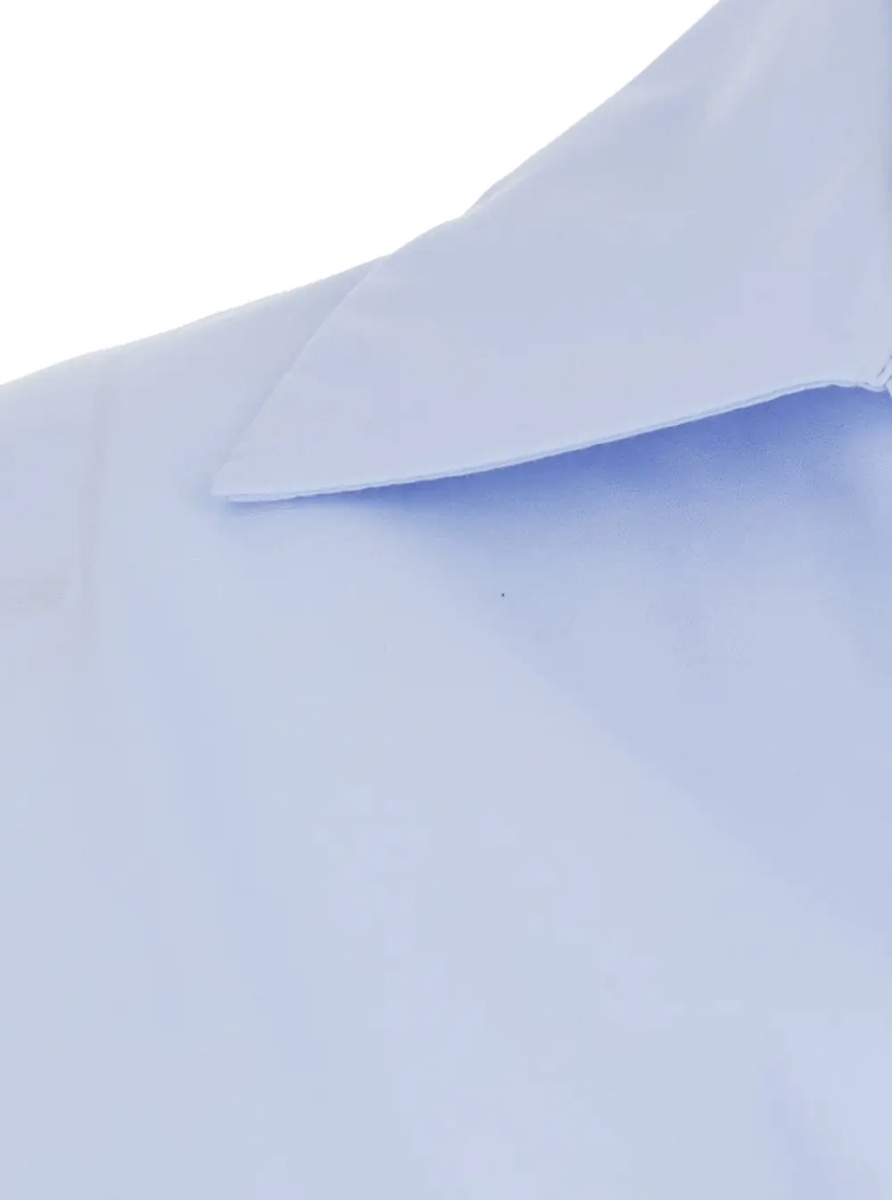 Camasa Light blue Shirt with V-neck in Cotton for woman - Img 3
