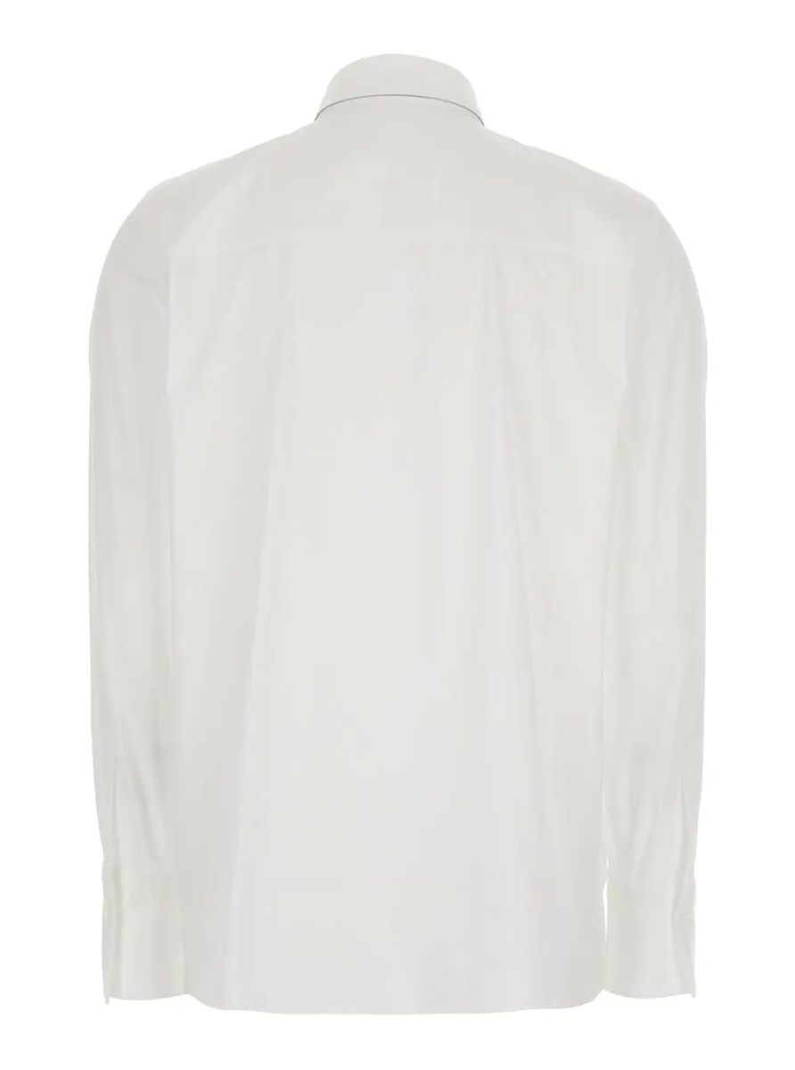 Camasa Shirt with Pointed Collar and Monile detail White Women - Img 2