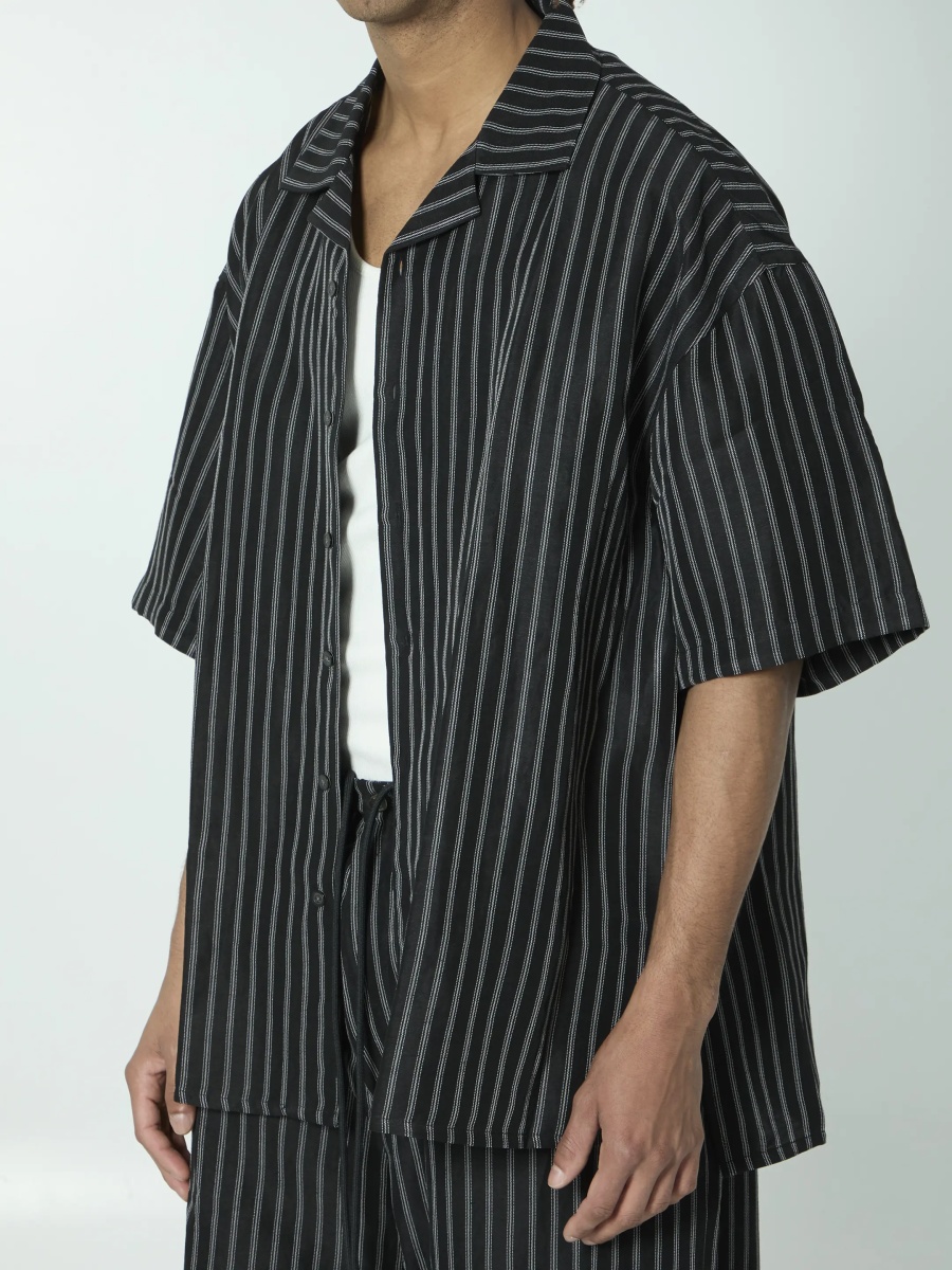 Camasa Striped Camp Collar Shirt - Img 2