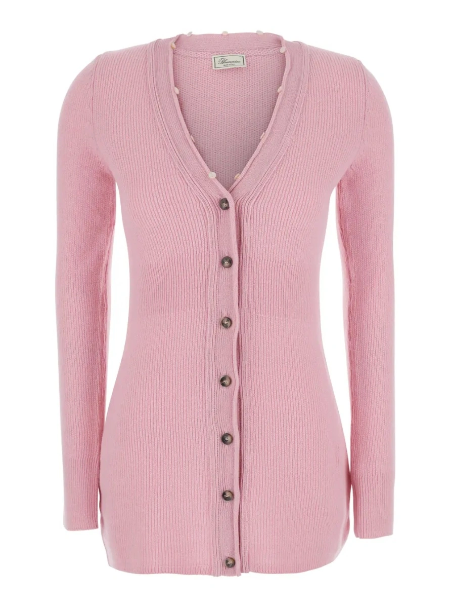 Cardigan Blumarine roz din lana - Img 4