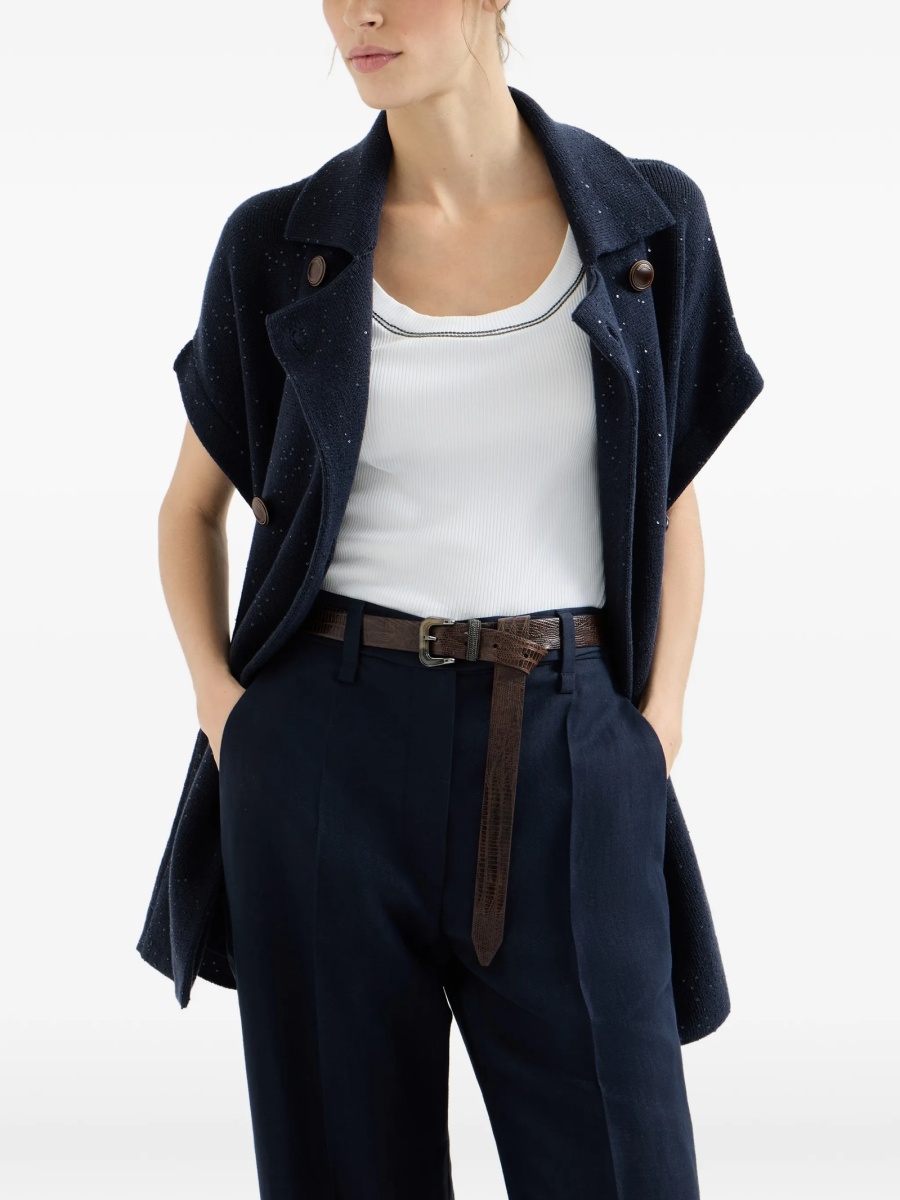 Cardigan Brunello Cucinelli albastru - Img 3