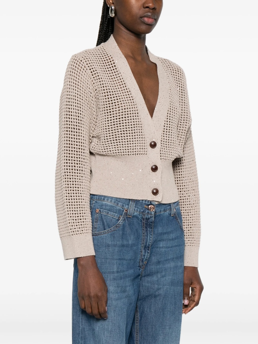 Cardigan Brunello Cucinelli neutru - Img 3