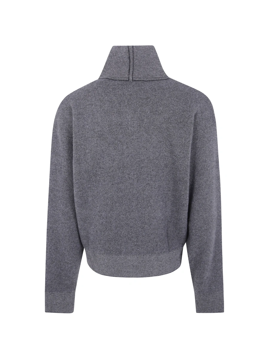 Cardigan JACQUEMUS gri din merino - Img 2