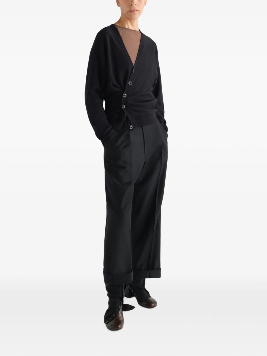 Cardigan LEMAIRE negru din lana si acrilic - Img 2