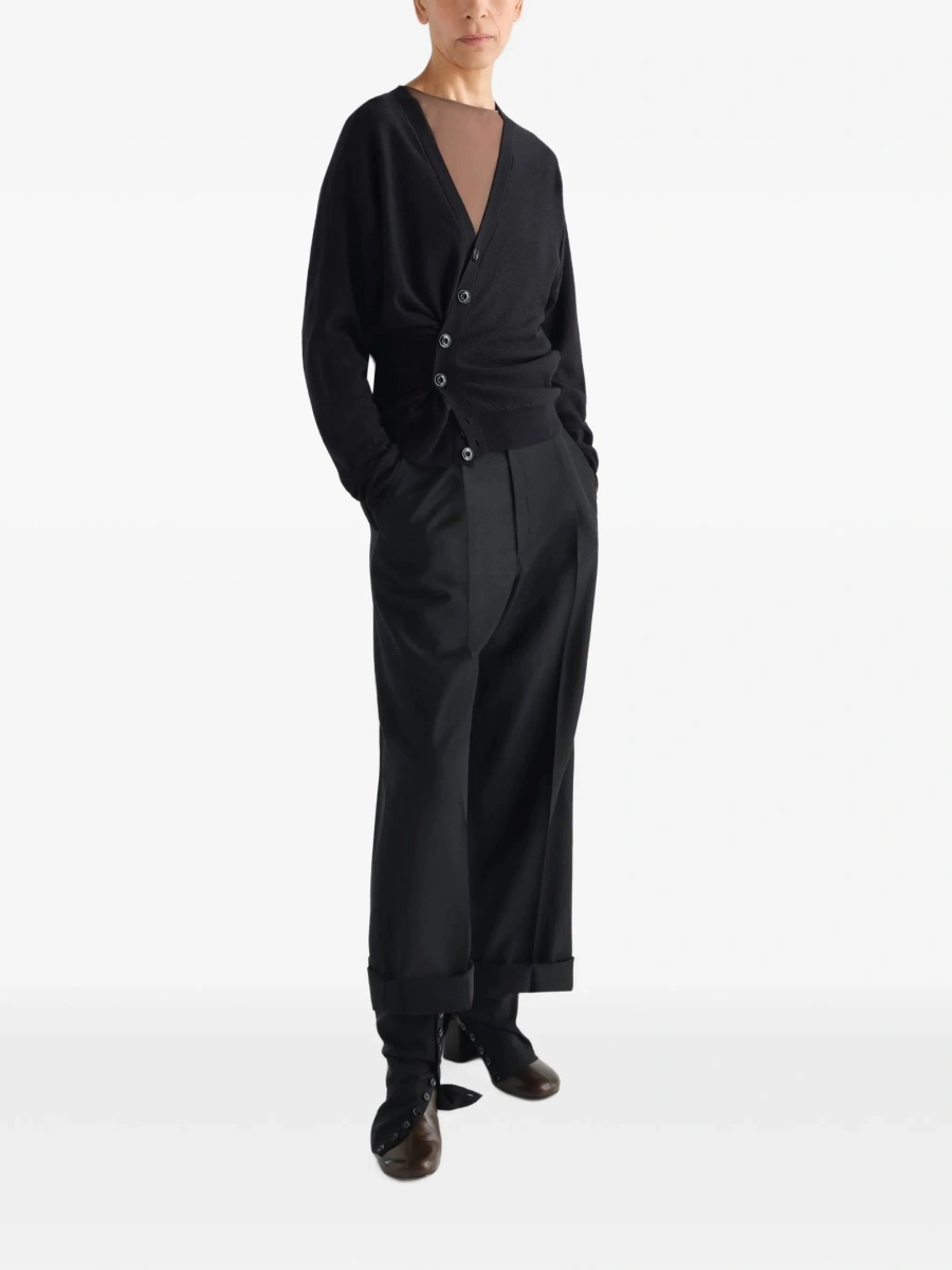 Cardigan LEMAIRE negru din lana si acrilic - Img 2