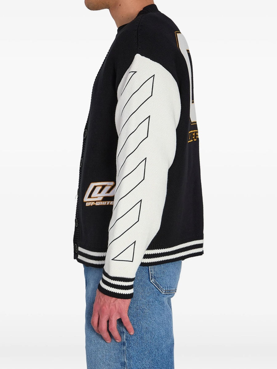 Cardigan Off-White Varsity negru - Img 4
