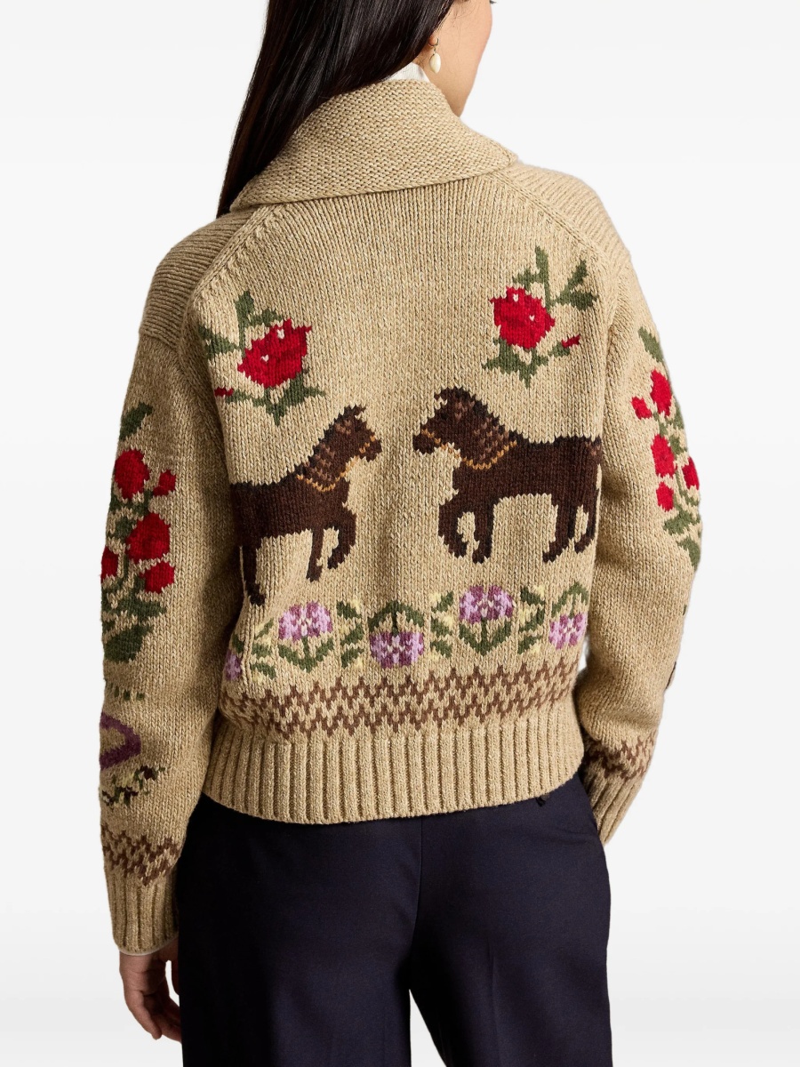 Cardigan Ralph Lauren neutru din bumbac si lana - Img 4