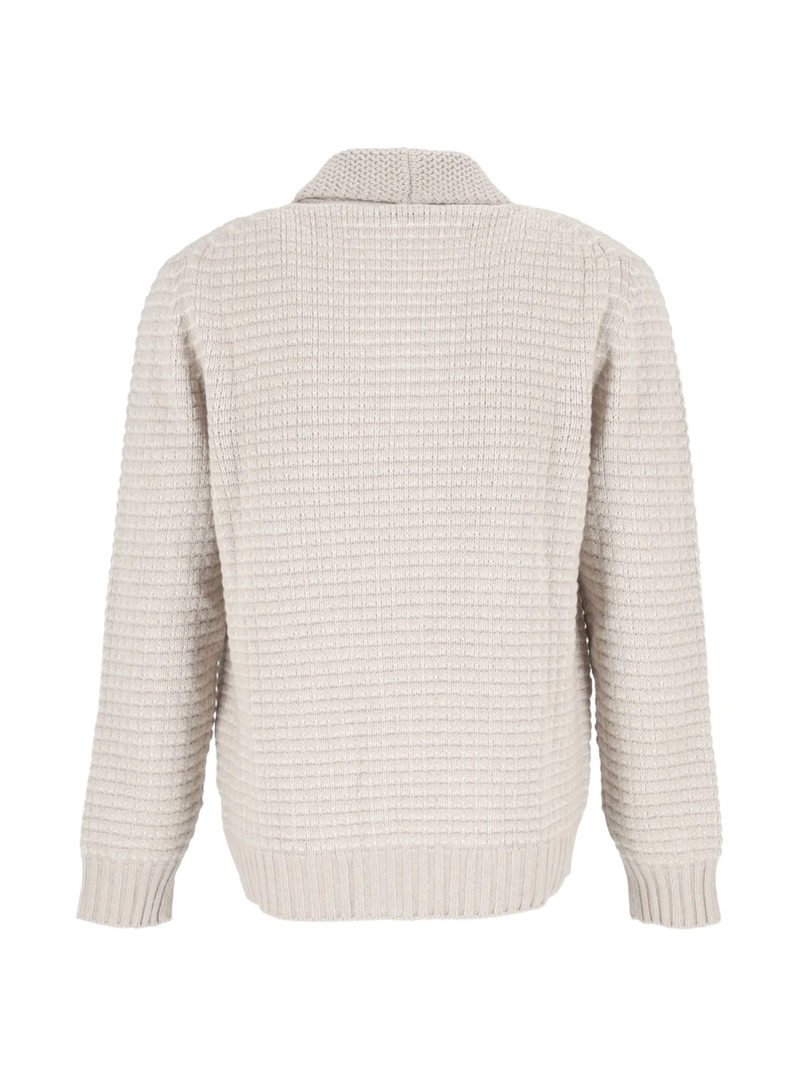 Cardigan SETTE FILI CASHMERE gri din casmir si lana - Img 3