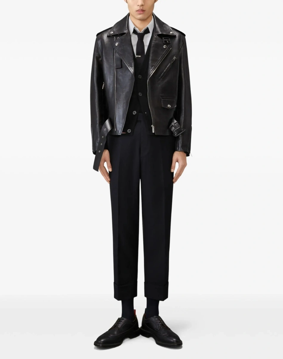 Cardigan Thom Browne negru din lana merinos - Img 4