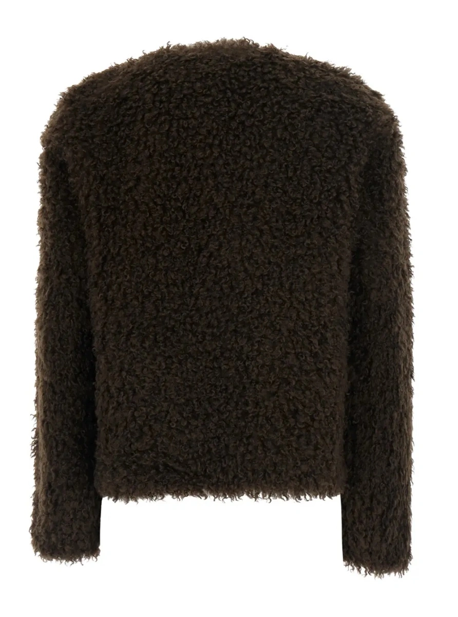 Cardigan TWINSET maro din blana ecologica - Img 2