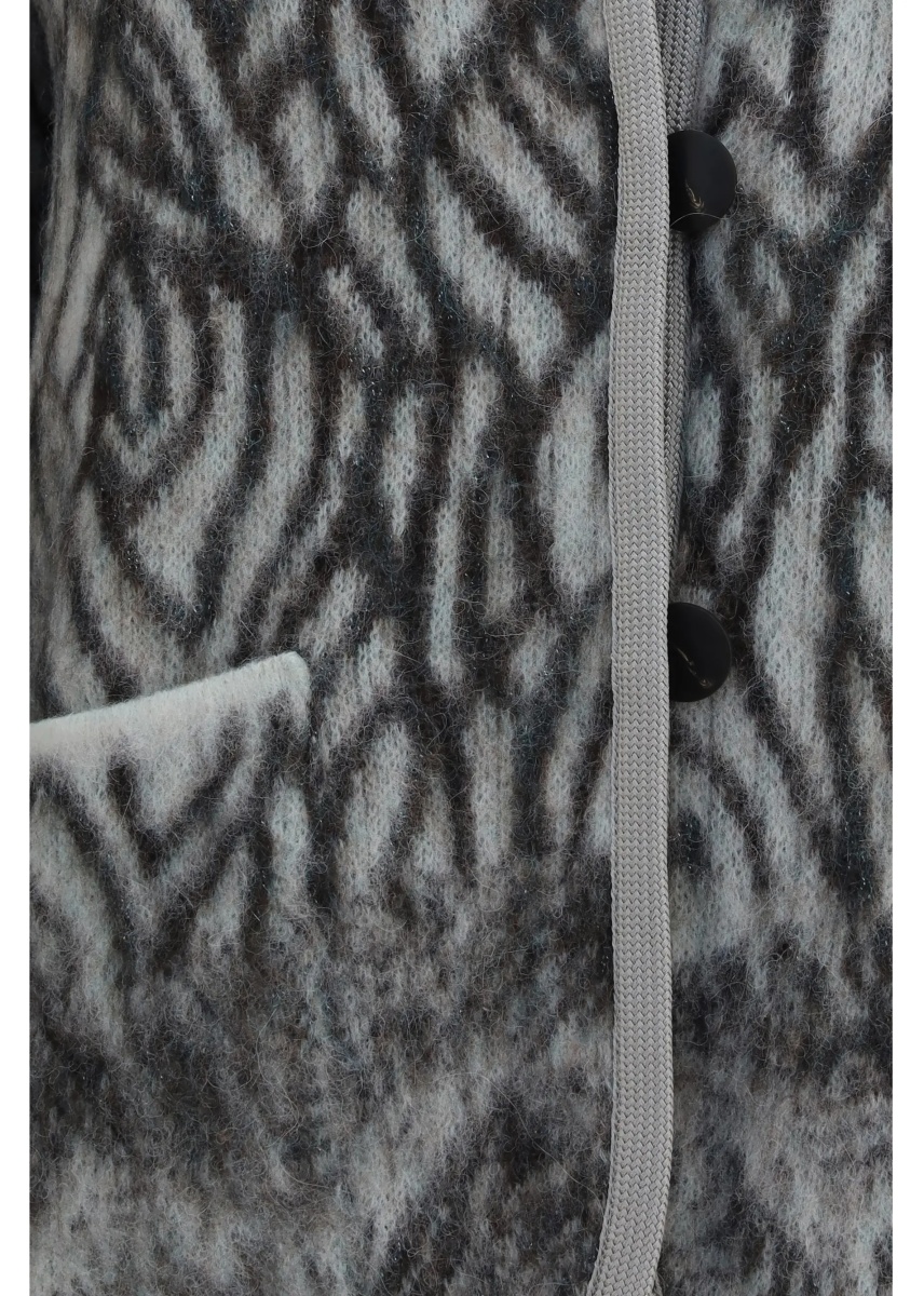 Cardigane Heron Feather motif brushed Cardigan - Img 3